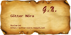 Götter Nóra névjegykártya